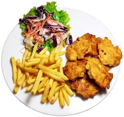 Chicken patties with fries — kids' menu in Nha Trang