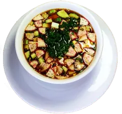 Okroshka with kvass or kefir — Palchiki Oblizhesh café, Nha Trang